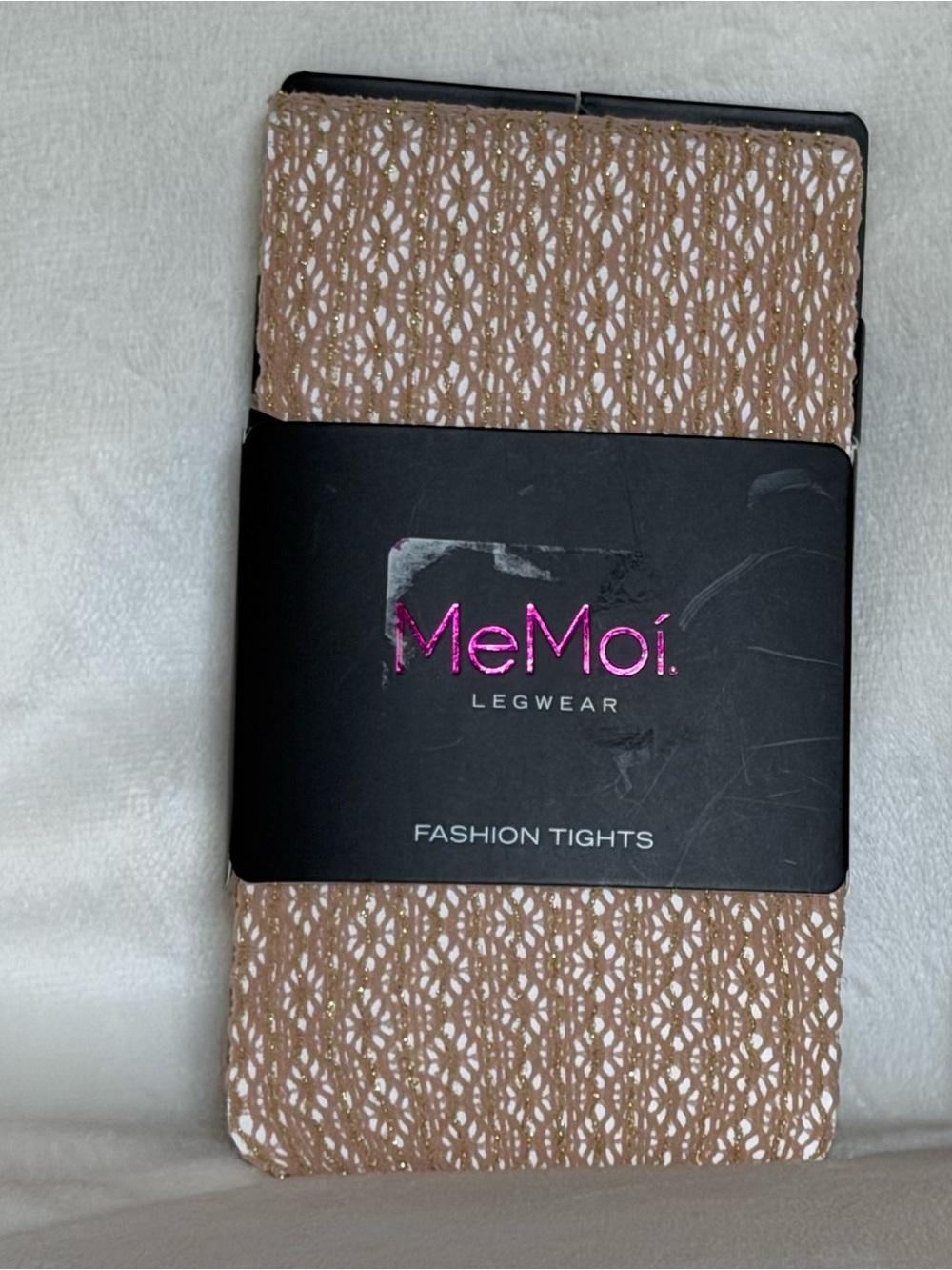 Me Moi Nude/Gold  Patterned Fashion Tights